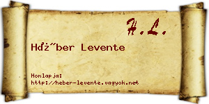 Héber Levente névjegykártya